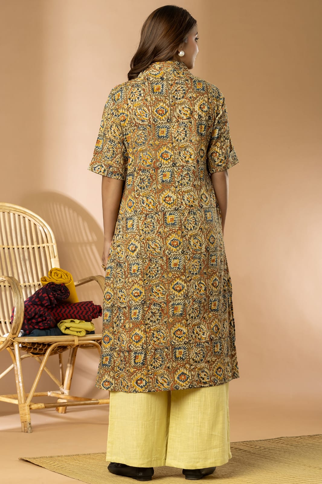Multicolor Women Kalamkari Long Kurta