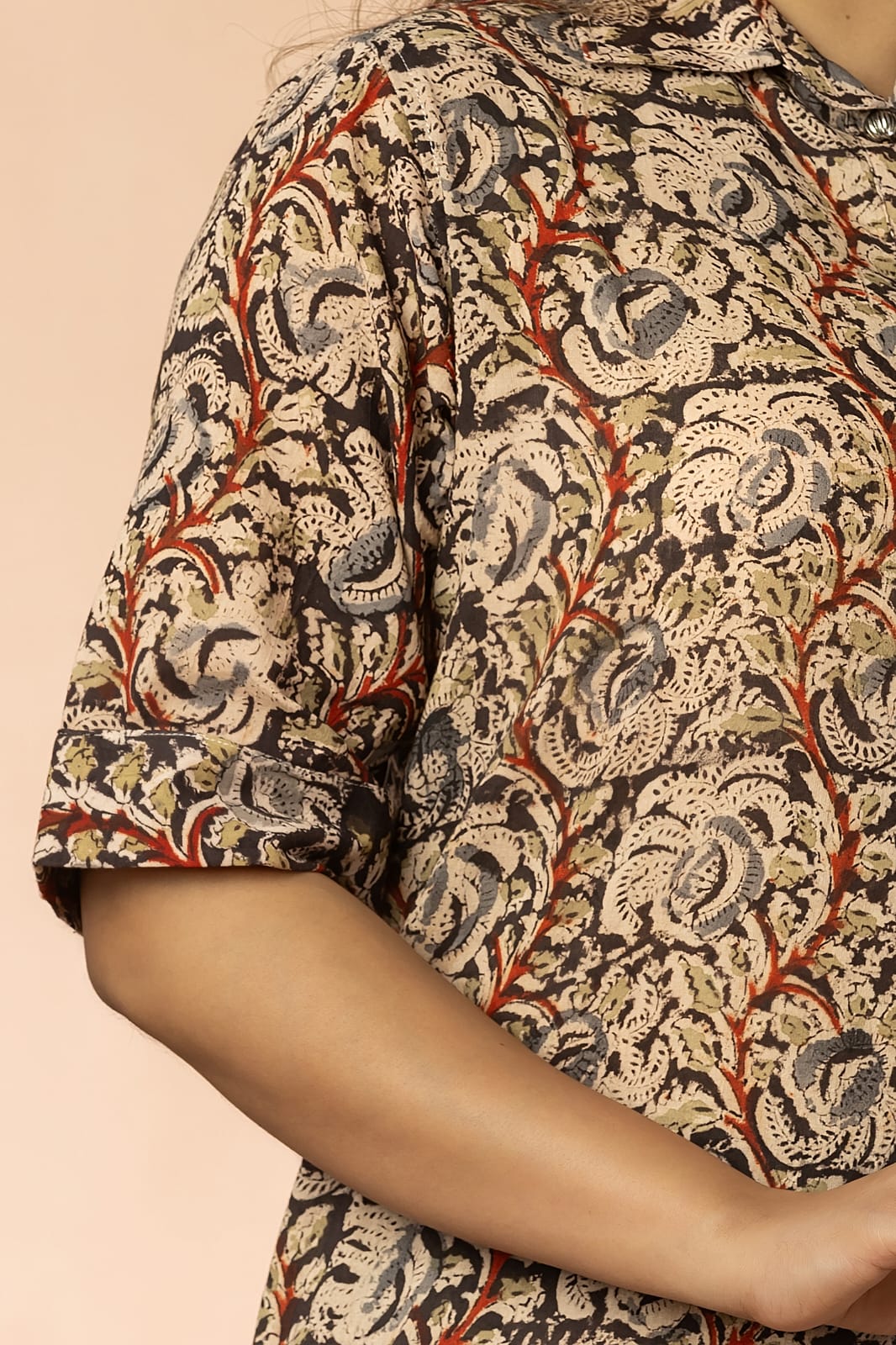 Black Women Kalamkari Long Kurta