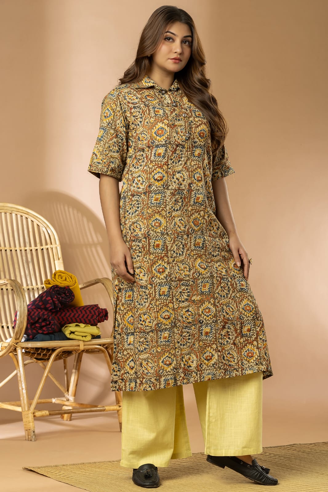 Multicolor Women Kalamkari Long Kurta