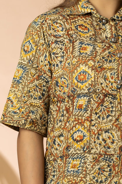 Multicolor Women Kalamkari Long Kurta