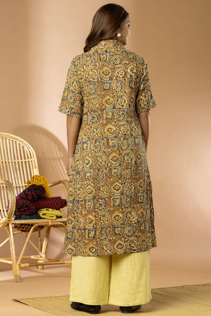 Multicolor Women Kalamkari Long Kurta
