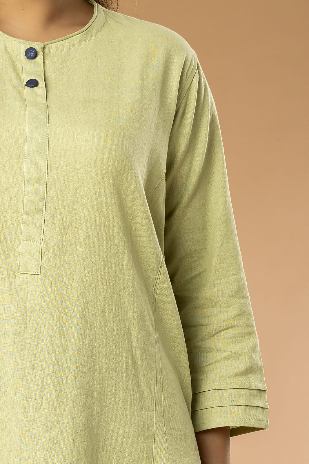 Pista Green Cotton Flex Long Kurta