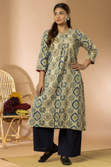 Kora Women Ajrakh Long Kurta