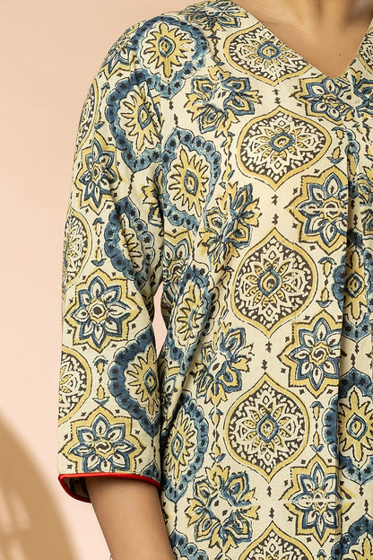 Kora Women Ajrakh Long Kurta