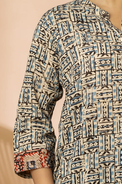 Indigo Women Kalamkari Long Kurta