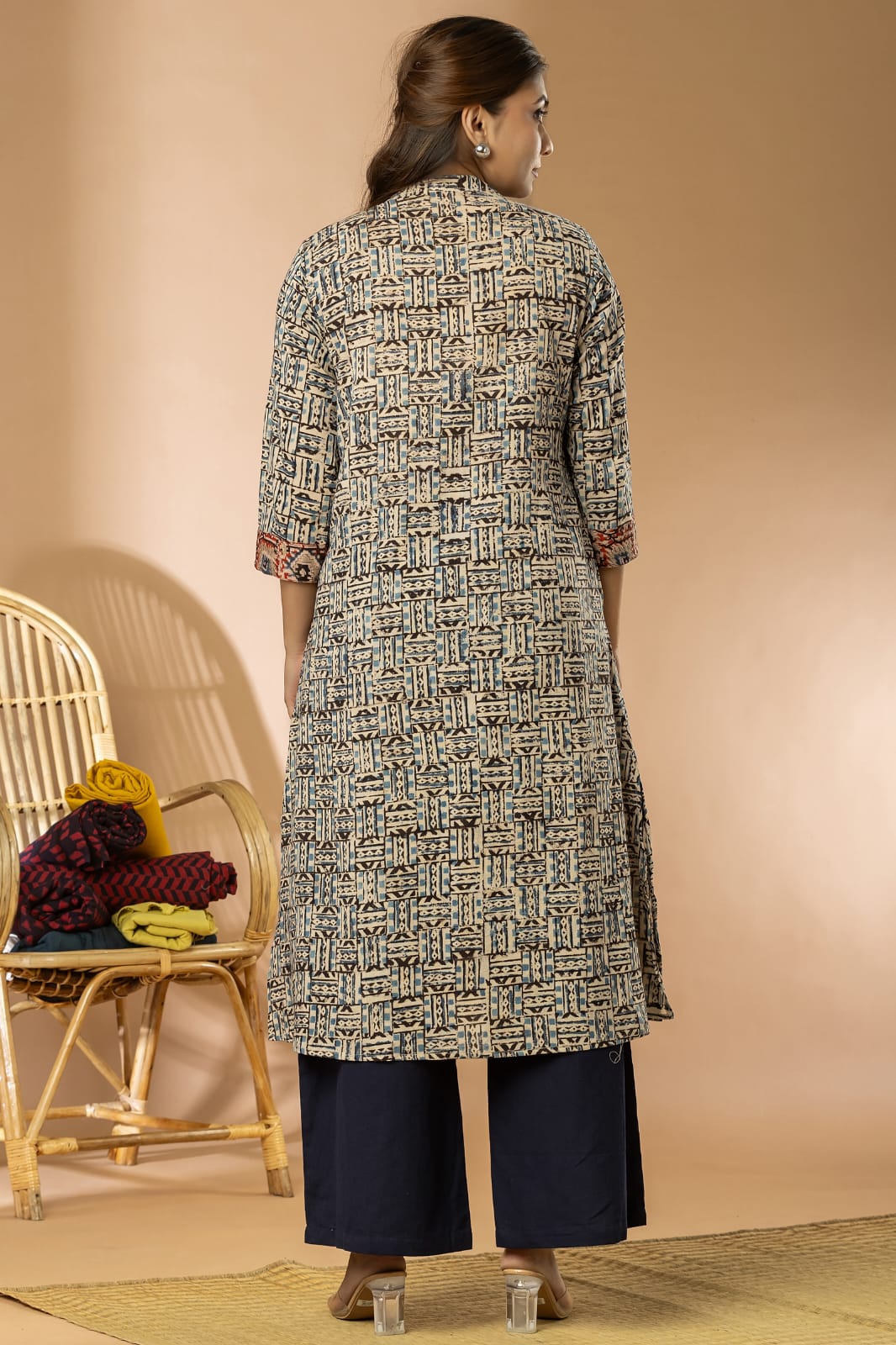 Indigo Women Kalamkari Long Kurta