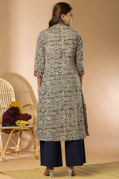 Indigo Women Kalamkari Long Kurta